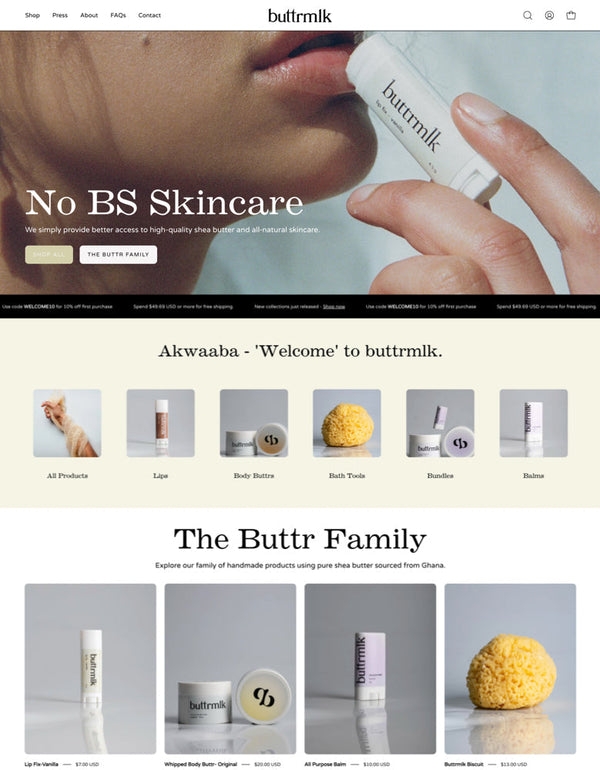 Buttr Mlk storefront